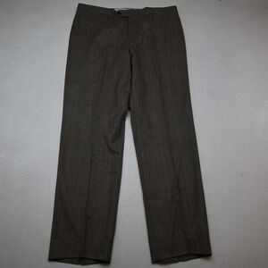 Riviera 36x34 Brown Glenn Plaid Flannel 100% Wool Kolt Straight Dress Mens Pants